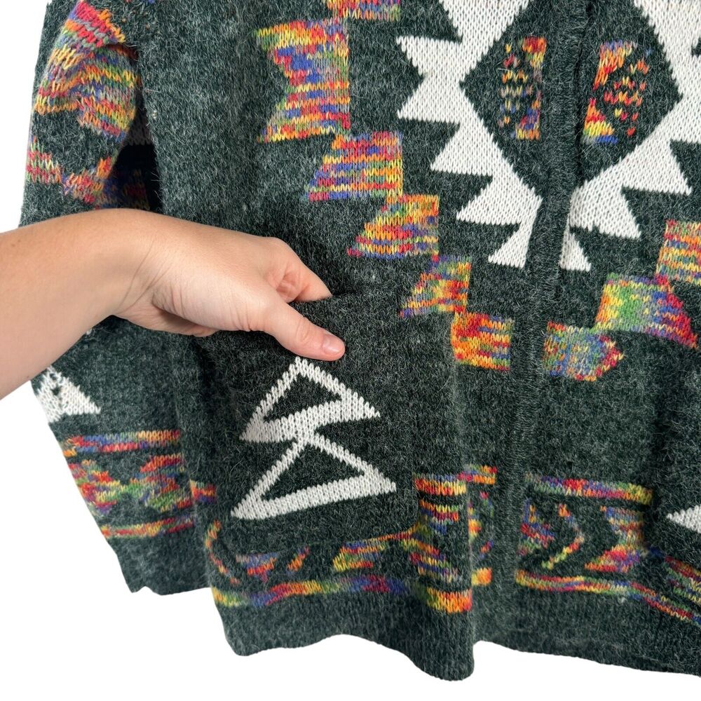 Tivoli of Ireland Western Aztec Cardigan Sweater Angora Blend Western Womens Sm - Picture 3 of 7
